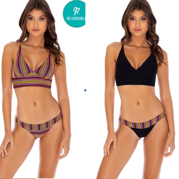 Luli Fama Other - LULI FAMA Jungle Glow REVERSIBLE Two Piece Bikini EUC